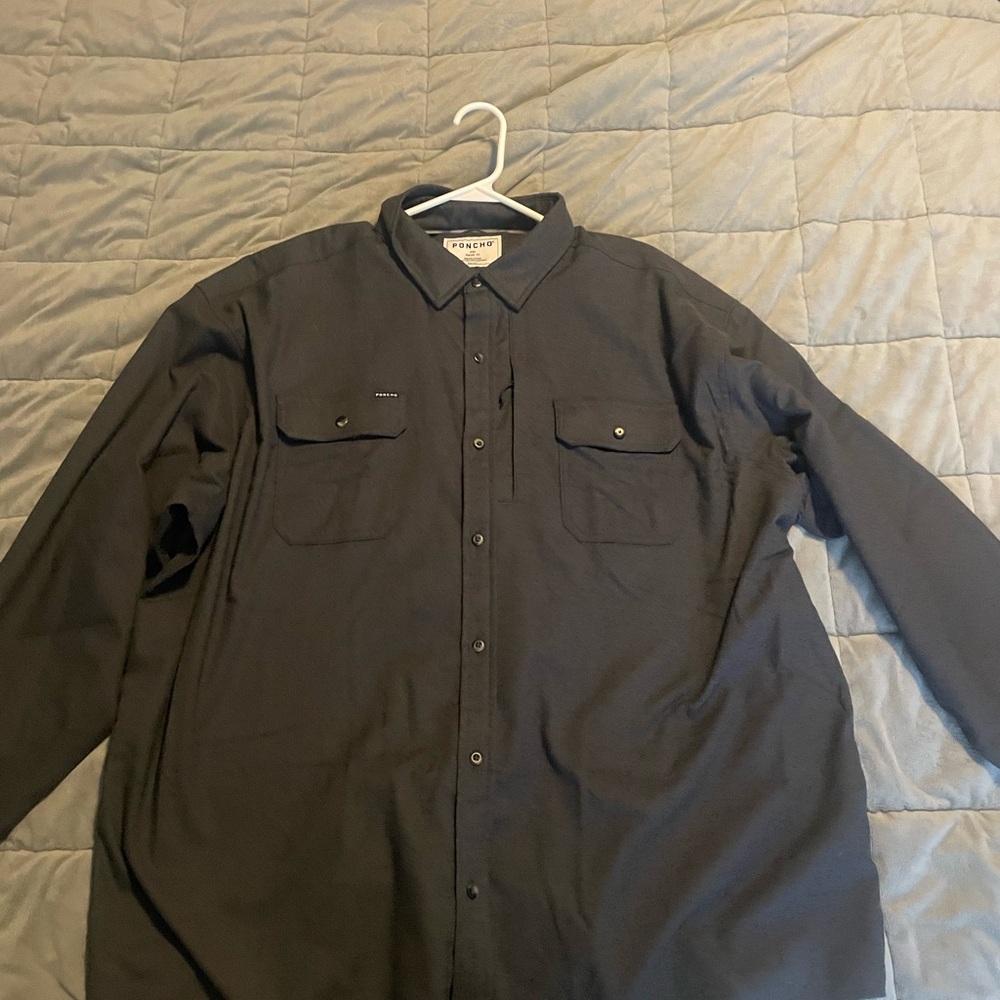 Men's Gray Casual Button Down Shirt